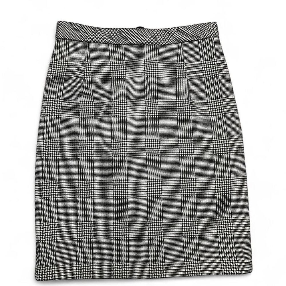 H&M Women's Brown and Black Herringbone Pencil Skirt